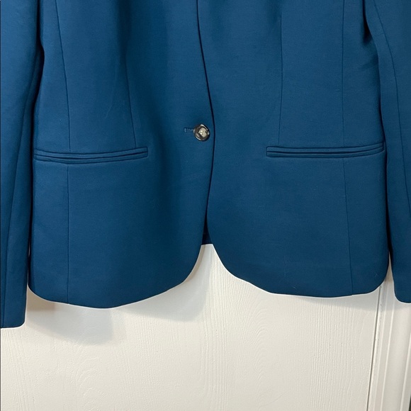 Ann Taylor The Cutaway Blazer in Double Knit Sea Teal Blue Size 10 - Picture 4 of 10